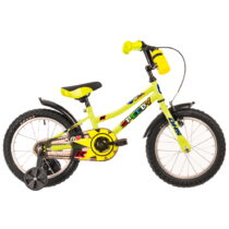 Detský bicykel DHS Speedy 1601 16&quot; - model 2022 Green / Yellow - 8&quot; (105-125 cm)